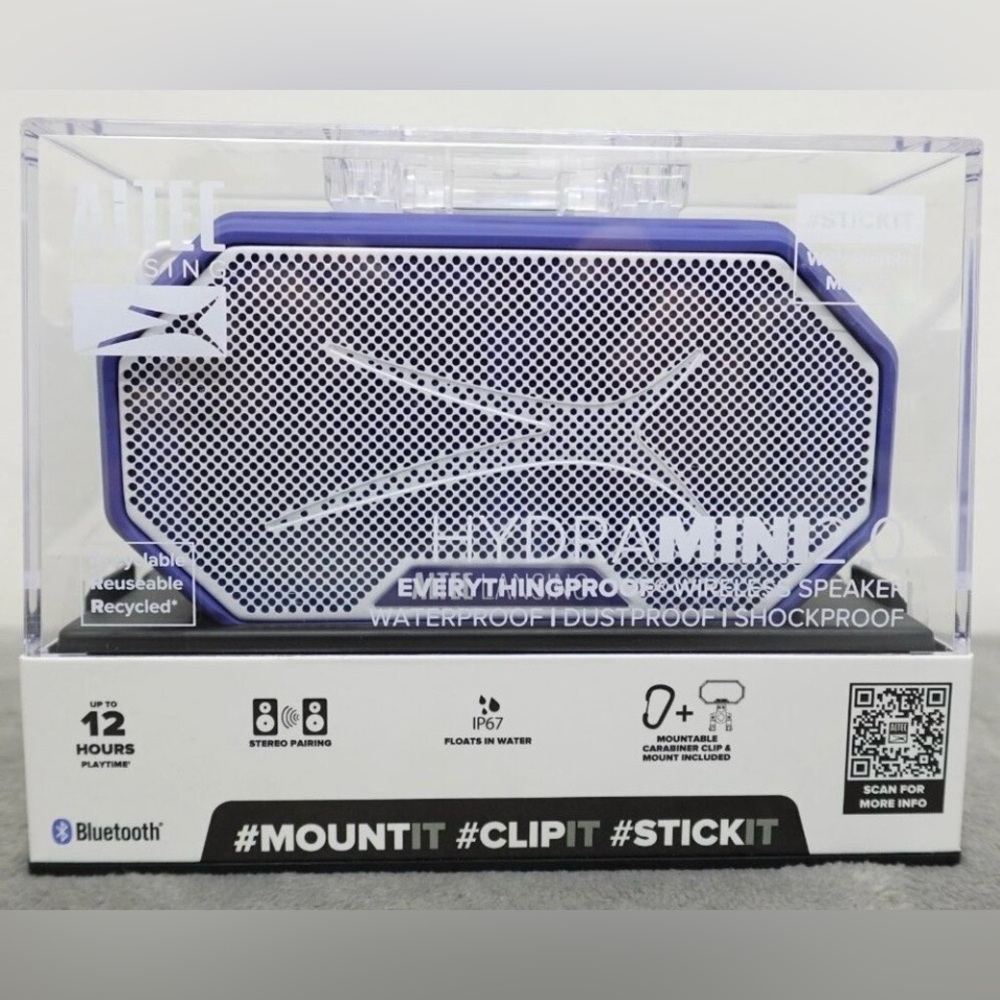 Altec Lansing HydraMini 2.0 EverythingProof Wireless Speaker.
Color/ periwinkle